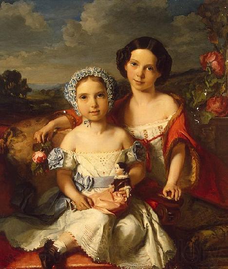 Vital Jean De Gronckel Portrait of Two Children Norge oil painting art
